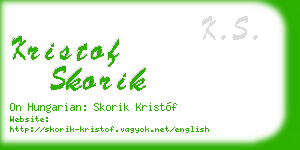 kristof skorik business card
