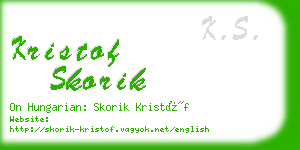 kristof skorik business card